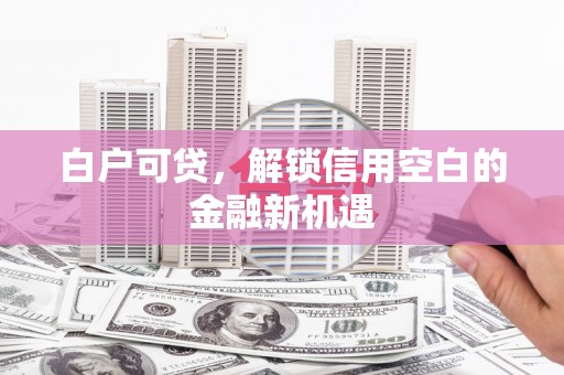 线西白户可贷，解锁信用空白的金融新机遇