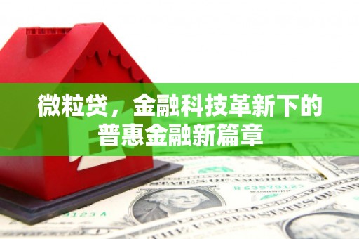 线西微粒贷，金融科技革新下的普惠金融新篇章