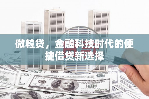 线西微粒贷，金融科技时代的便捷借贷新选择